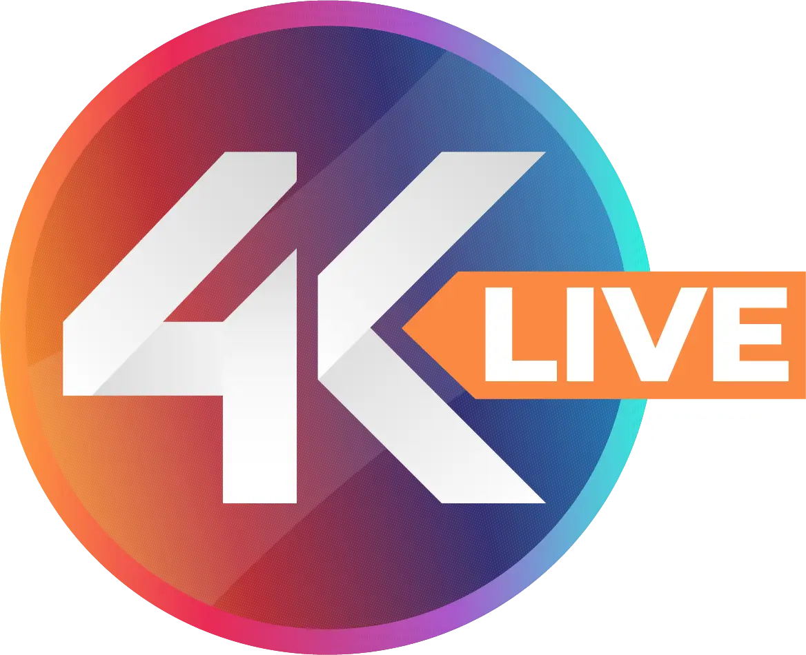 4K IPTV Logo White displayed on dark background for premium brand identity